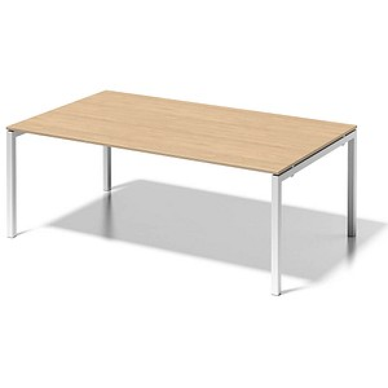BISLEY Konferenztisch Cito ahorn, verkehrsweiß rechteckig, 4-Fuß-Gestell weiß, 200,0 x 120,0 x 74,0 cm – Bild 1 von 5