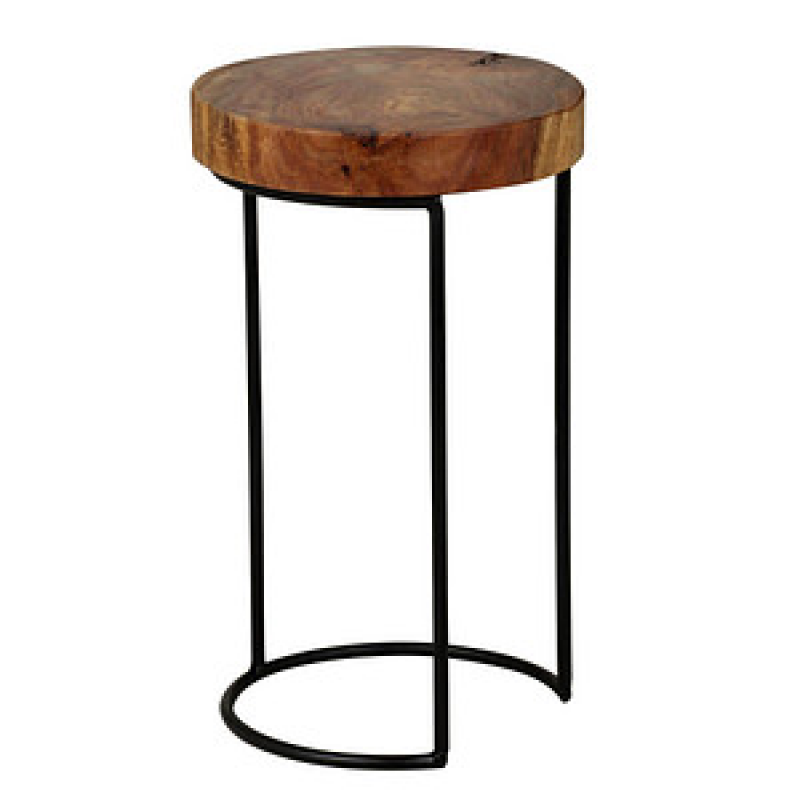 WOHNLING Beistelltisch rund Massivholz sheesham 28,0 x 28,0 x 45,0 cm, 1 St. – Bild 1 von 7
