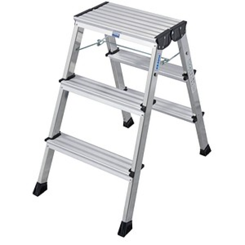 KRAUSE Klapptritt MONTO Rolly silber 2x 3 Stufen, H: 75,0 cm – Bild 1 von 3