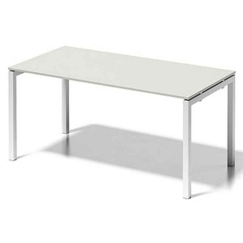 BISLEY Cito Schreibtisch grauweiß, verkehrsweiß rechteckig, 4-Fuß-Gestell weiß 160,0 x 80,0 cm – Bild 1 von 5