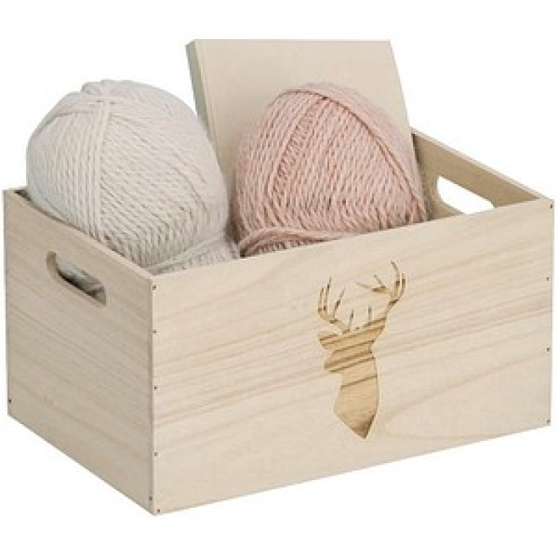 Zeller Hirsch Aufbewahrungsbox natur 30,0 x 20,0 x 16,0 cm, 1 St. – Bild 1 von 4