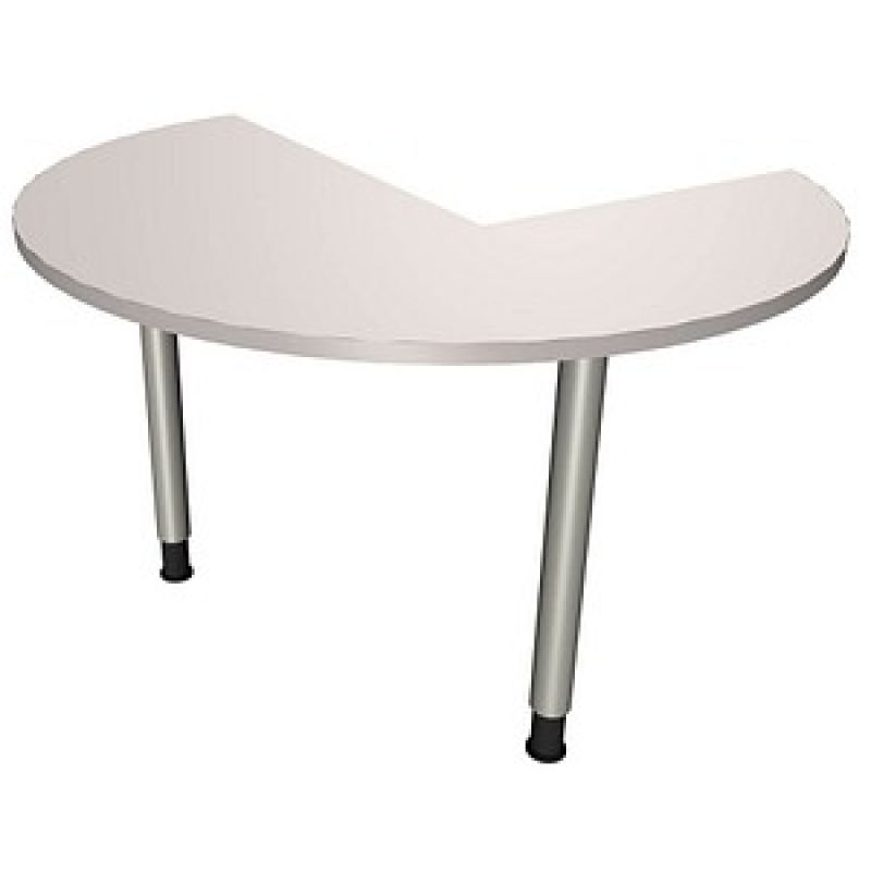 fm Konferenztisch fastline lichtgrau rund, Rundrohr silber, 120,0 x 120,0 x 62,0 - 85,0 cm – Bild 1 von 3