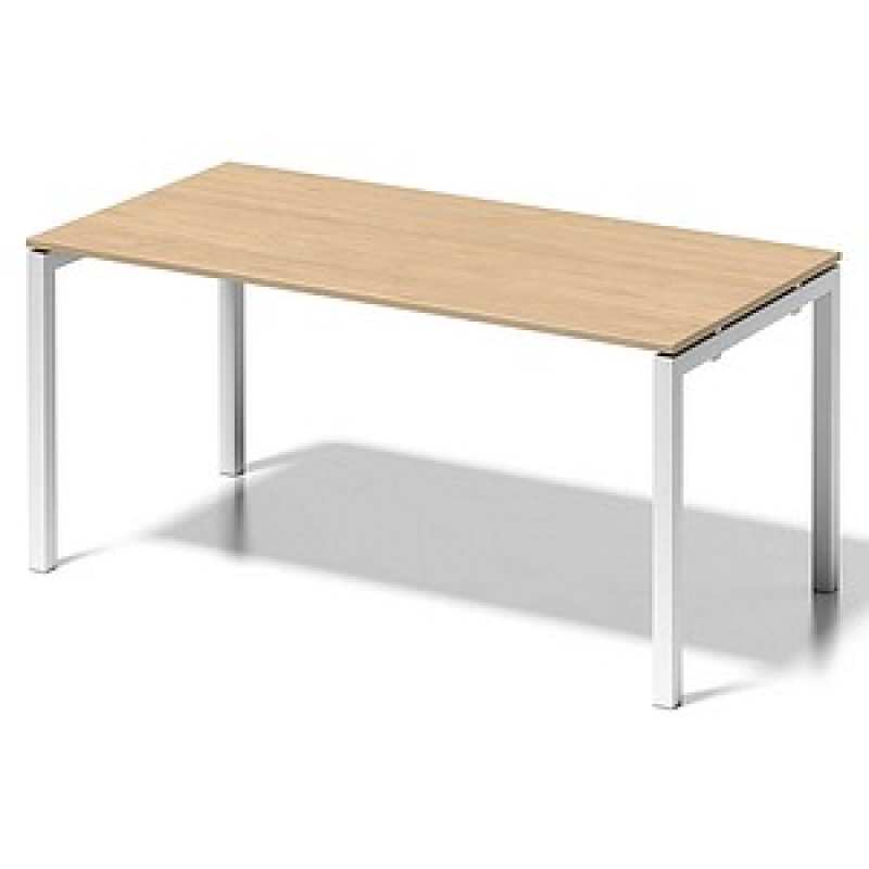 BISLEY Cito Schreibtisch ahorn, verkehrsweiß rechteckig, 4-Fuß-Gestell weiß 160,0 x 80,0 cm – Bild 1 von 6