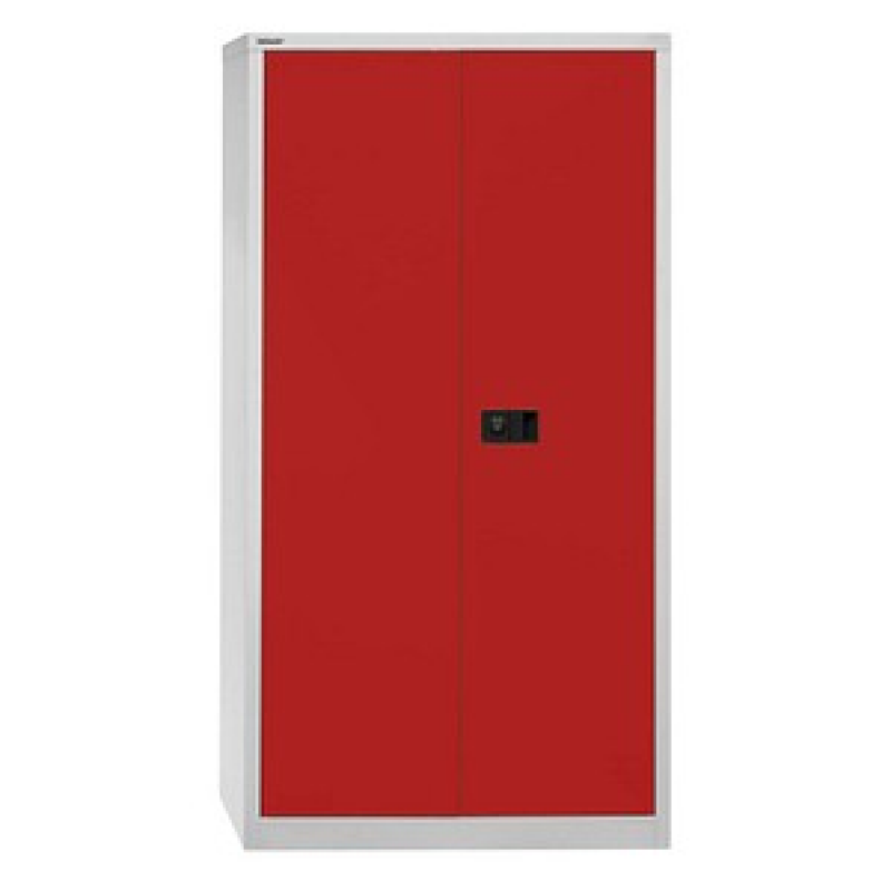 BISLEY Stahlschrank Universal E722A03G506 lichtgrau, kardinalrot 3 Fachböden 91,4 x 40,0 x 180,6 cm, aufgebaut, 1 St. – Bild 1 von 5