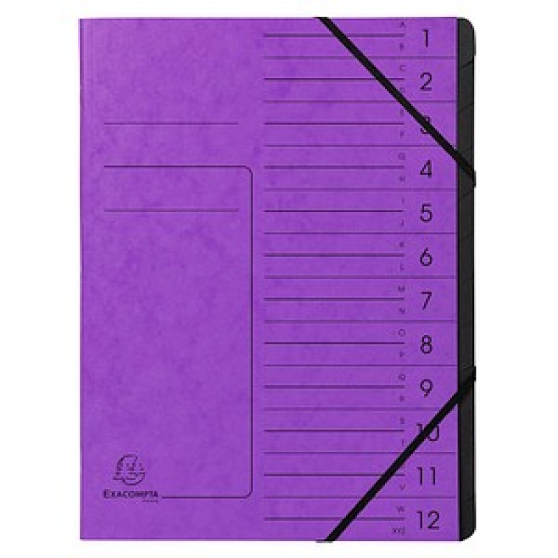 Exacompta Ordnungsmappe 12 Fächer violett, 1 St.