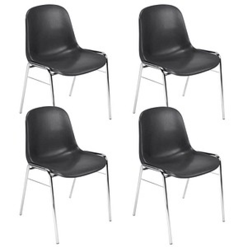 Nowy Styl Schalenstühle Beta SCHWARZ K02 schwarz Kunststoff, 4 St. – Bild 1 von 2