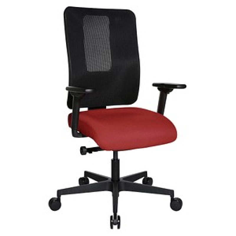Topstar Bürostuhl Sitness Open X (N) Deluxe mit Schiebesitz, OX30WTW2 T210 Stoff rot, Gestell schwarz – Bild 1 von 8