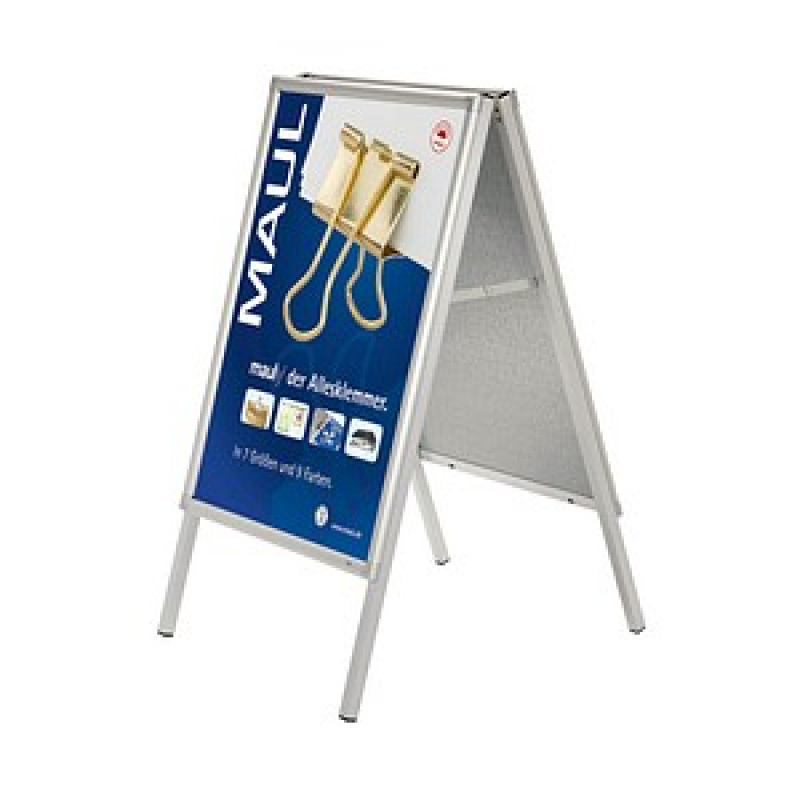 MAUL Kundenstopper MAULpublic silber DIN A1 2 Fächer 75,6 x 62,4 x 111,5 cm, 1 St. – Bild 1 von 2