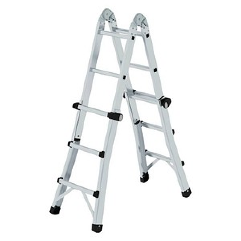 MUNK Gelenkleiter 32013 silber 4x 3 Sprossen, H: 301,0 cm – Bild 1 von 10