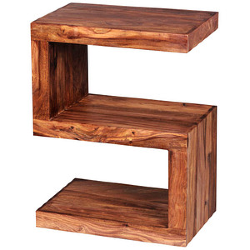 WOHNLING Beistelltisch rechteckig Massivholz sheesham 44,0 x 30,0 x 60,0 cm, 1 St. – Bild 1 von 8