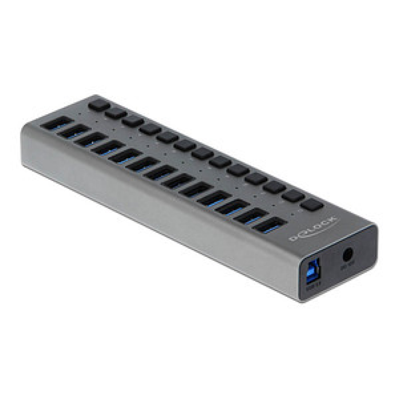 DeLOCK USB-Hub SuperSpeed 13-fach grau – Bild 1 von 3