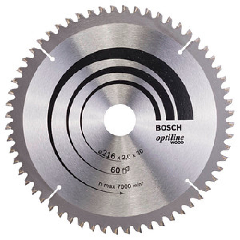 AKTION: BOSCH Optiline Wood Kreissägeblatt 216,0 mm, 60 Zähne, 1 St. mit Prämie nach Registrierung – Bild 1 von 3
