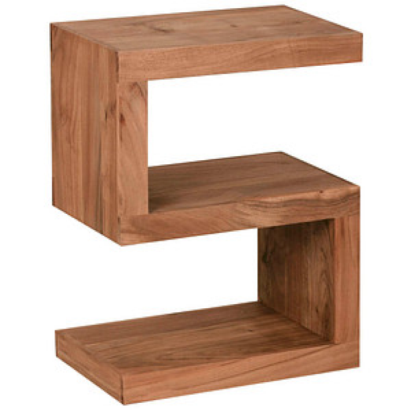 WOHNLING Beistelltisch rechteckig Massivholz akazie 44,0 x 30,0 x 60,0 cm, 1 St. – Bild 1 von 8