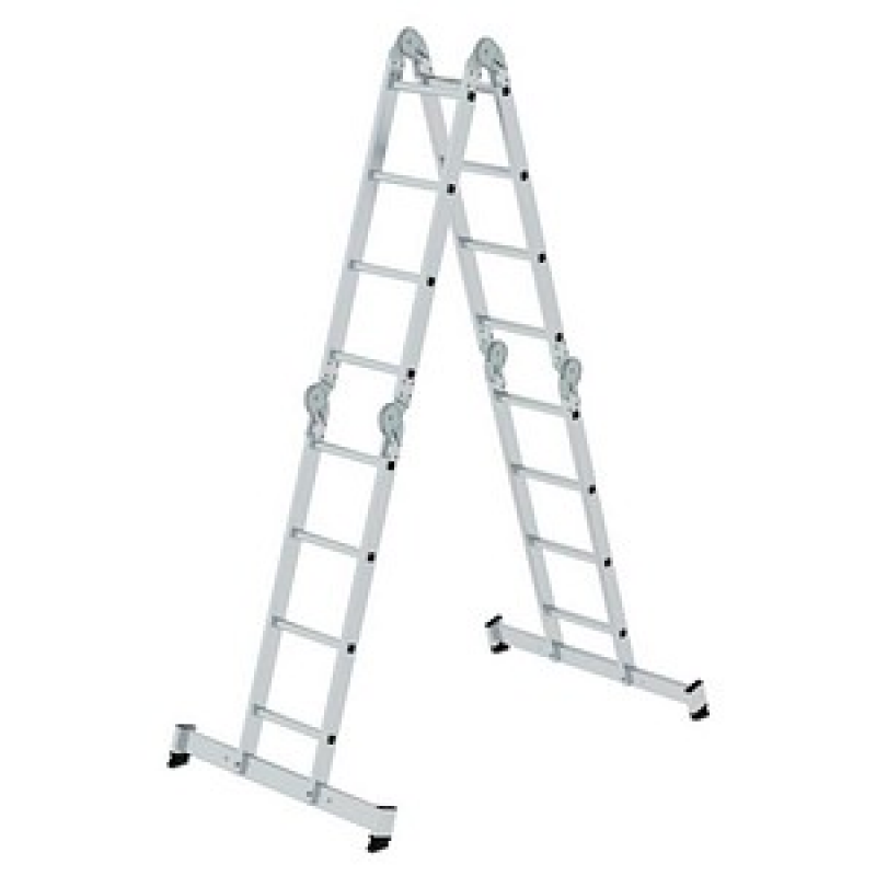 MUNK Gelenkleiter 11111 silber 4x 4 Sprossen, H: 475,0 cm – Bild 1 von 7
