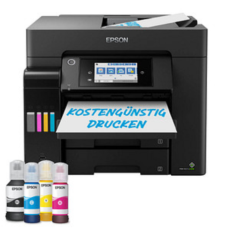 AKTION: EPSON EcoTank ET-5855 4 in 1 Tintenstrahl-Multifunktionsdrucker schwarz mit 150 Euro CashBack – Bild 1 von 6