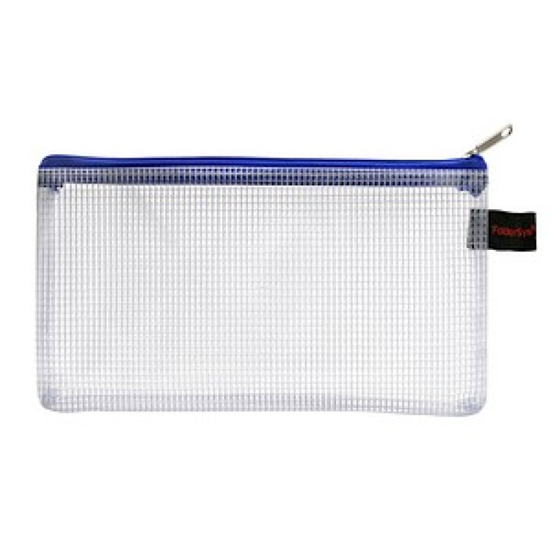 FolderSys Reißverschlussbeutel DIN lang transparent/blau 0,15 mm, 1 St. – Bild 1 von 6