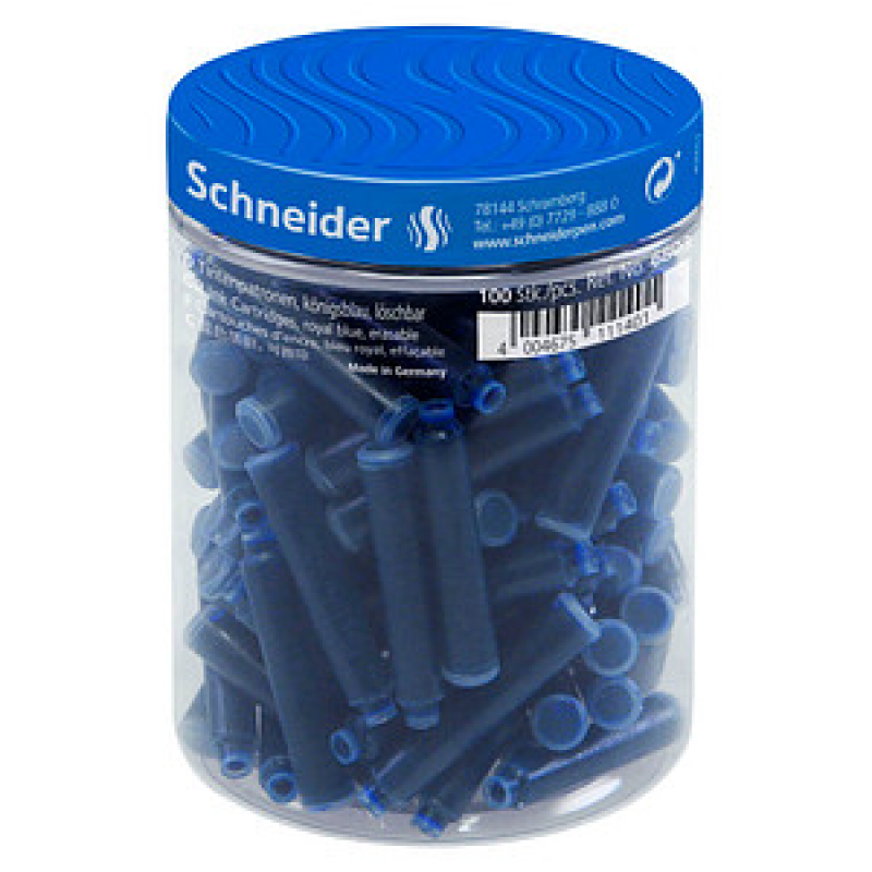 Schneider Tintenpatronen für Füller blau, 100 St. – Bild 1 von 2