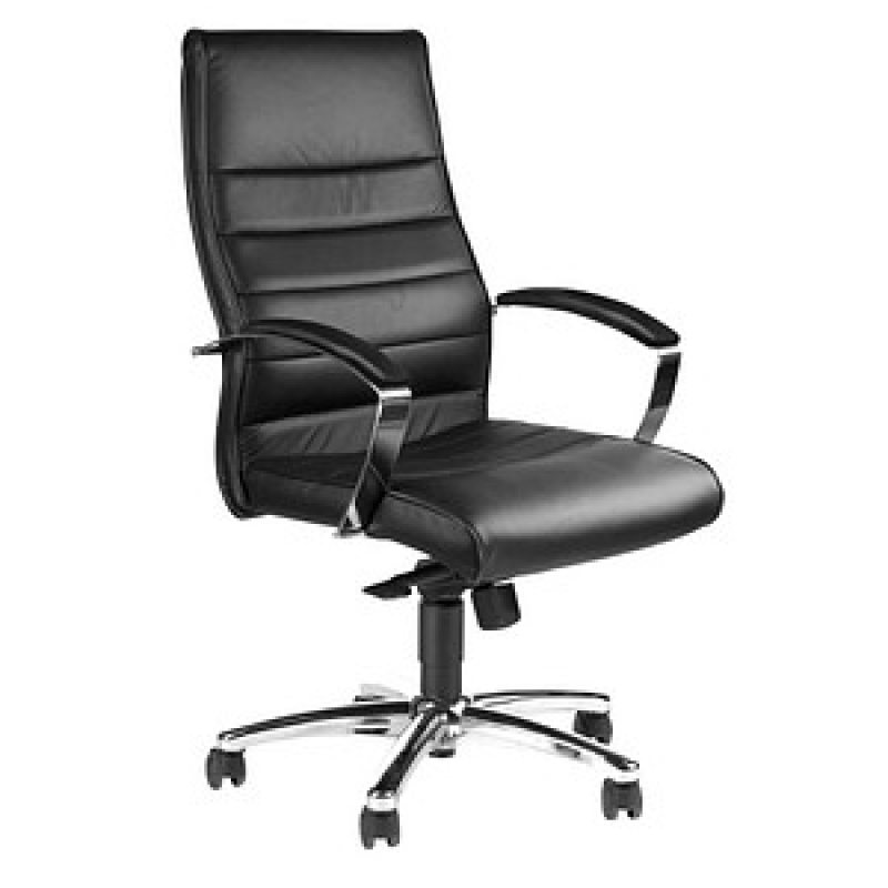 Topstar Chefsessel TD LUX 10, 8779A80 Leder schwarz, Gestell chrom – Bild 1 von 5