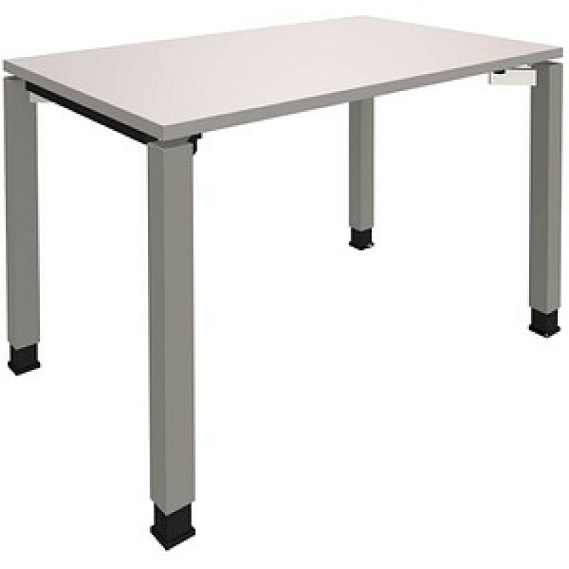 fm Sidney Schreibtisch lichtgrau rechteckig, 4-Fuß-Gestell silber 120,0 x 80,0 cm – Bild 1 von 2