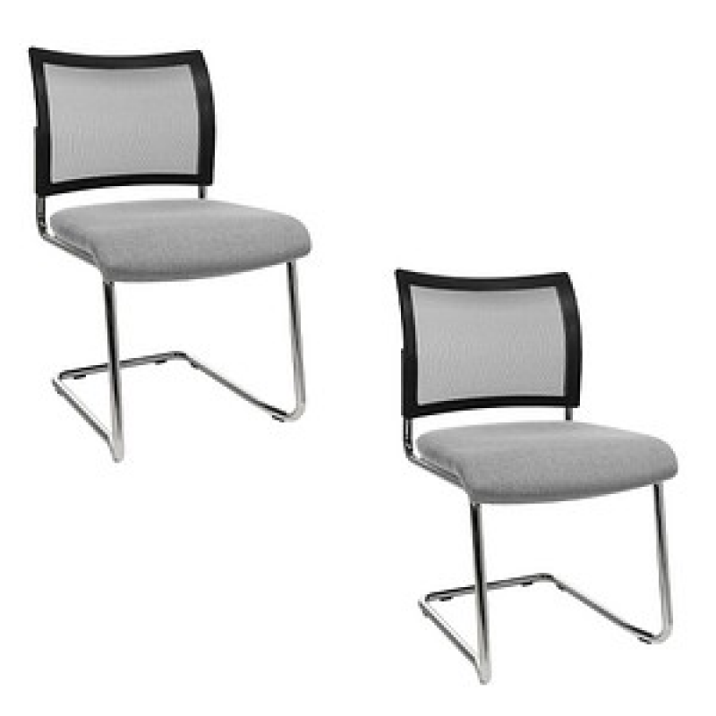 Topstar Besucherstühle Visit 20 Net NV490 G230 grau, schwarz Stoff, 2 St. – Bild 1 von 4