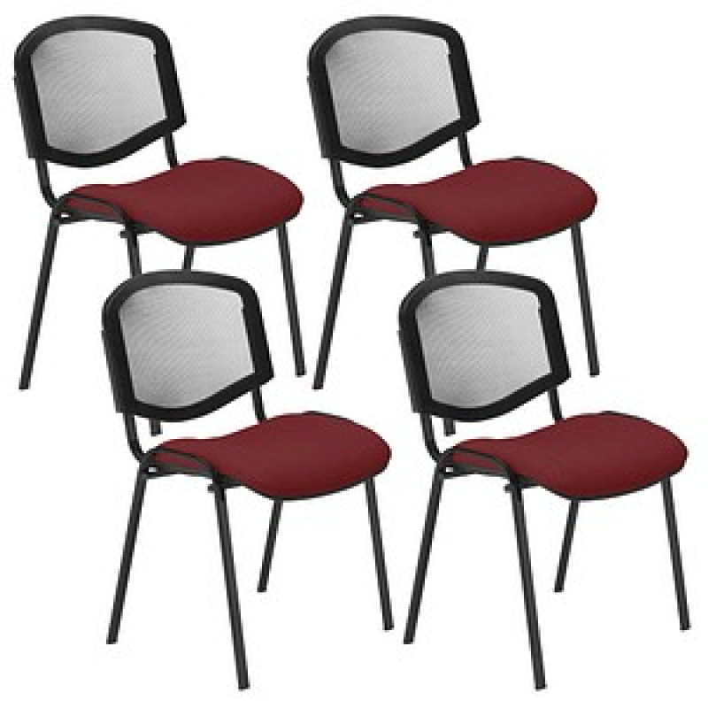 Nowy Styl Besucherstühle Iso Ergo Mesh bordeaux Stoff, 4 St. – Bild 1 von 2