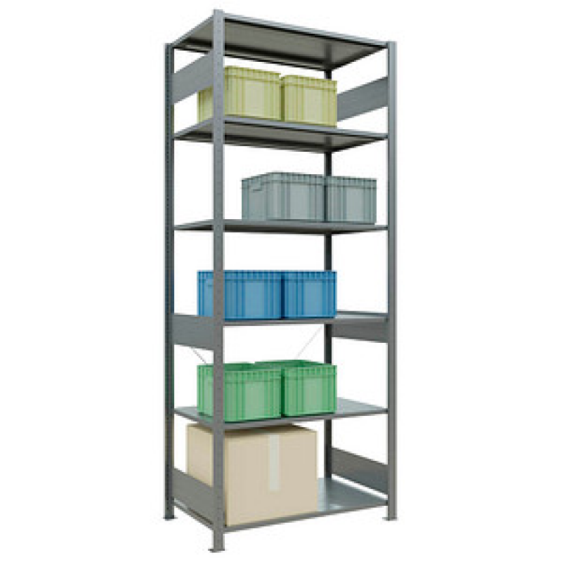 SCHULTE Schwerlastregal MULTIplus 150 12761 silber 100,0 x 60,0 x 250,0 cm – Bild 1 von 6