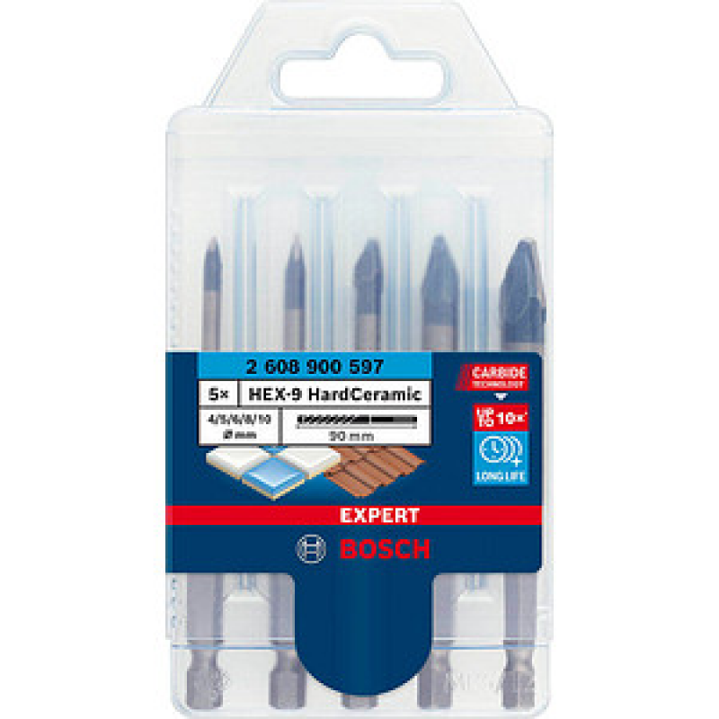AKTION: BOSCH Bohrer-Set EXPERT HEX-9 HardCeramic, 5-teilig mit Prämie nach Registrierung – Bild 1 von 5