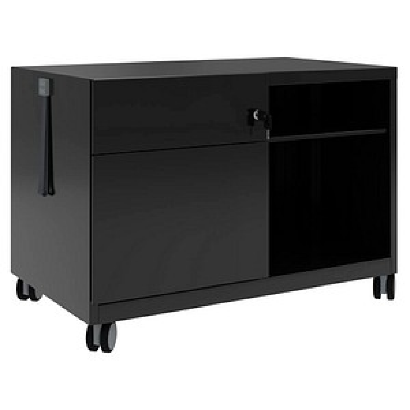 BISLEY Note™ Caddy Rollcontainer schwarz 2 Auszüge 80,0 x 49,0 x 56,3 cm – Bild 1 von 2