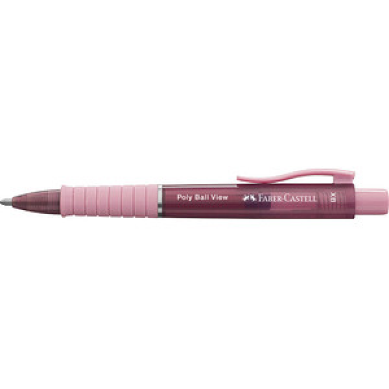 FABER-CASTELL Kugelschreiber Poly Ball View rose/transparent, Schreibfarbe: blau, 1 St. – Bild 1 von 2