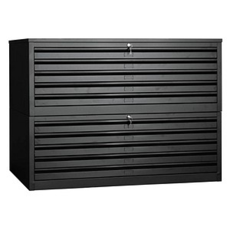 Gürkan Planschrank schwarz 10 Schubladen 113,0 x 83,0 x 105,0 cm, 1 St. – Bild 1 von 8