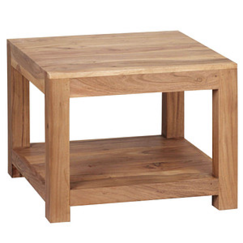 WOHNLING Couchtisch quadratisch Massivholz akazie 60,0 x 60,0 x 45,0 cm, 1 St. – Bild 1 von 7