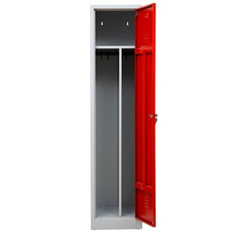 Gürkan Spind lichtgrau, feuerrot 104954, 1 Schließfach 40,0 x 50,0 x 180,0 cm – Bild 1 von 7