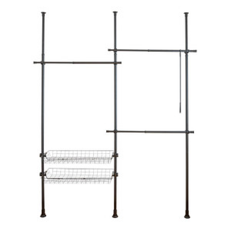 WENKO Teleskop-Garderobe Herkules Duo 50631100 schwarz Metall 164,0 - 215,0 x 165,0 - 300,0 cm, 1 St. – Bild 1 von 4
