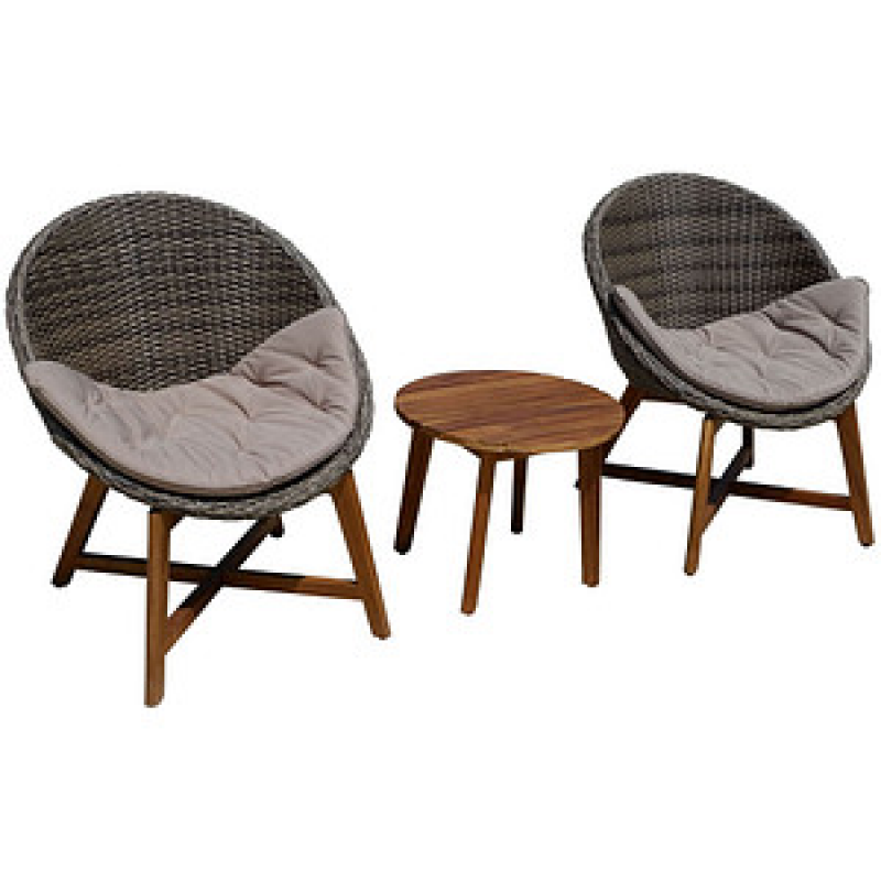 Garden Pleasure Sitzgruppe RENO taupe, braun Kunststoff, Metall, 5-teilig