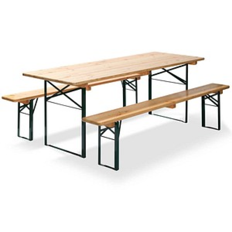 FEROS® Bierzeltgarnitur Fiesta, grün Holz, Metall – Bild 1 von 5