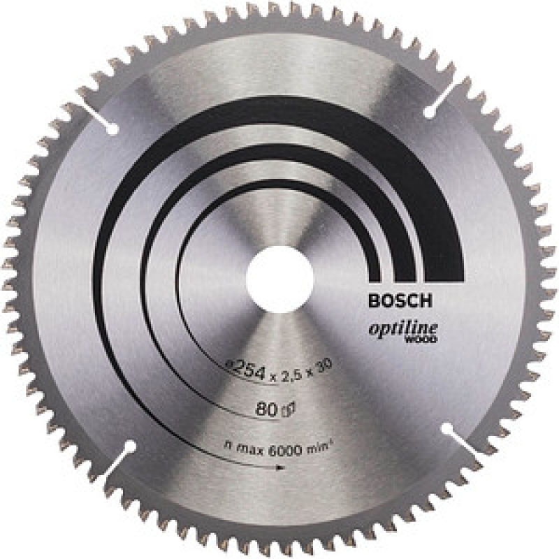 AKTION: BOSCH Optiline Wood Kreissägeblatt 254,0 mm, 80 Zähne, 1 St. mit Prämie nach Registrierung – Bild 1 von 3