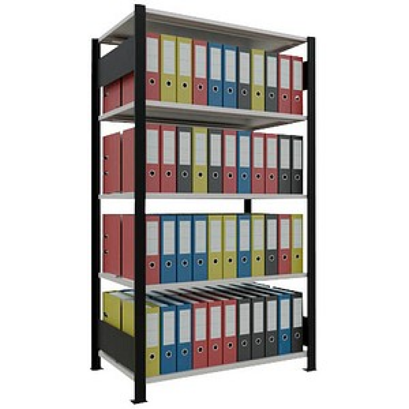 SCHULTE Schwerlastregal MULTIplus 150 36037-S schwarz/lichtgrau 100,0 x 60,0 x 180,0 cm – Bild 1 von 3