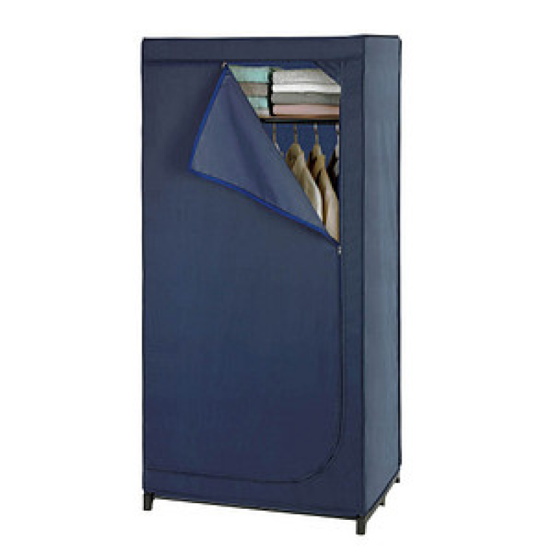WENKO Stoffschrank Business, 64530100 blau 75,0 x 50,0 x 160,0 cm, 1 St. – Bild 1 von 2