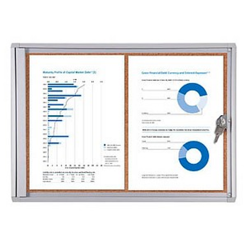Showdown® Displays Schaukasten Economy XS Kork silber 2x DIN A4 49,1 x 2,6 x 35,0 cm, 1 St. – Bild 1 von 5