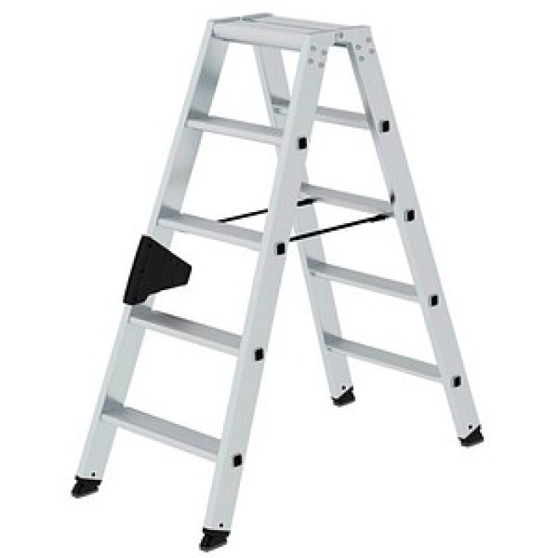 MUNK Stehleiter beidseitig 40210 silber 2x 5 Stufen, H: 114,0 cm – Bild 1 von 10