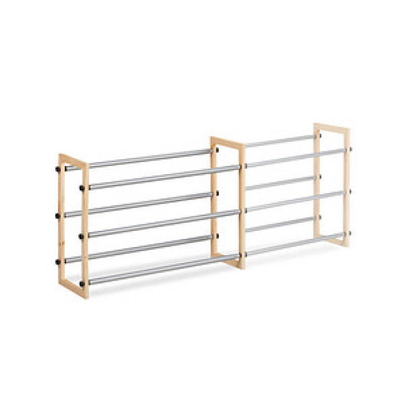 relaxdays Schuhregal silber, braun 118,0 x 20,0 x 45,0 cm, 1 St. – Bild 1 von 8