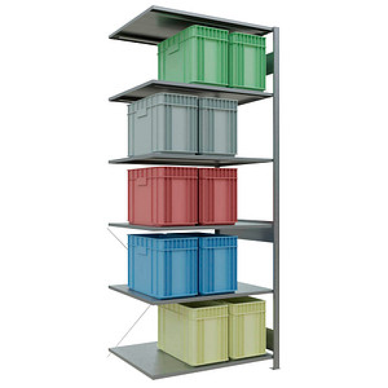 SCHULTE Anbau-Schwerlastregal MULTIplus 150 12586 silber 100,0 x 80,0 x 250,0 cm – Bild 1 von 6