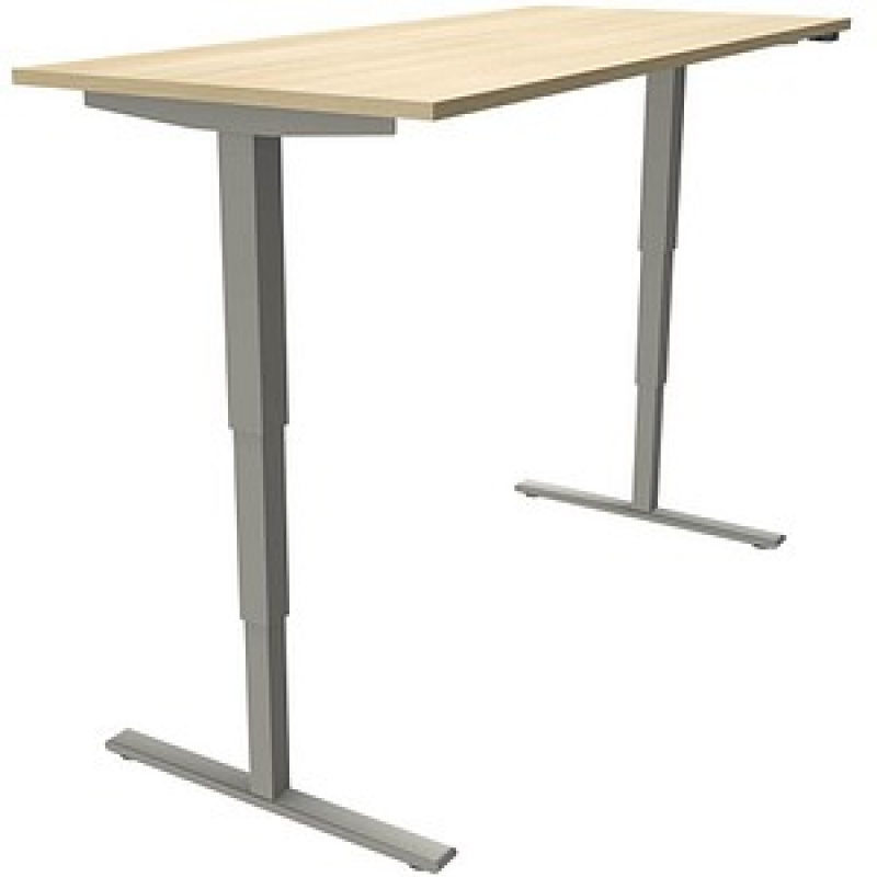 fm fastline elektrisch höhenverstellbarer Schreibtisch königsahorn rechteckig, T-Fuß-Gestell silber 180,0 x 80,0 cm – Bild 1 von 2