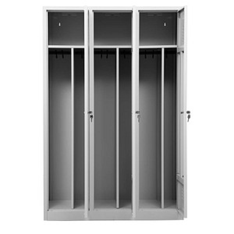 Gürkan Spind lichtgrau 105455, 3 Schließfächer 118,5 x 50,0 x 180,0 cm – Bild 1 von 6