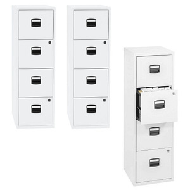 AKTION: BISLEY Home PFA 4 Hängeregistraturschränke verkehrsweiß 4 Schubladen 41,3 x 40,0 x 132,1 cm, 3 St. – Bild 1 von 5