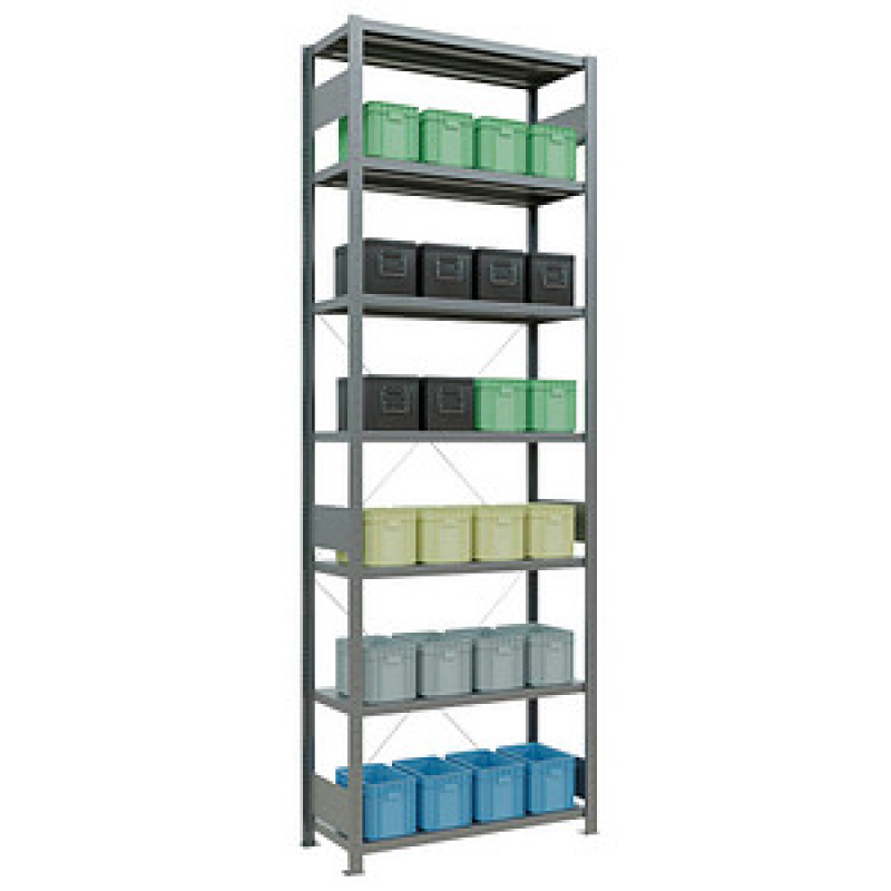 SCHULTE Schwerlastregal MULTIplus 250 12942 silber 100,0 x 40,0 x 300,0 cm – Bild 1 von 6