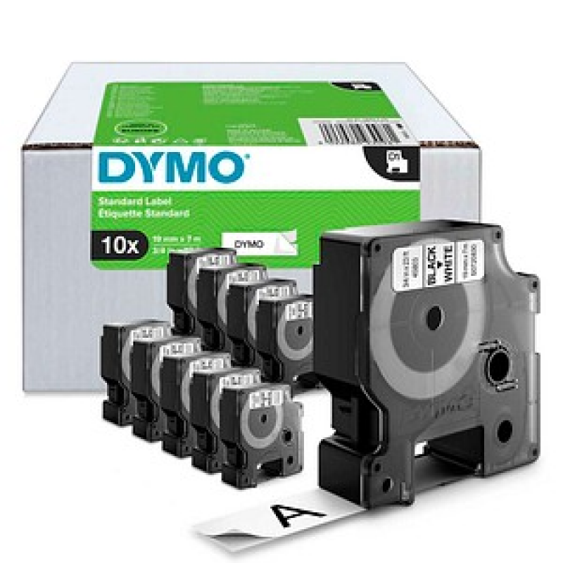 DYMO Schriftbänder D1 45803 2093098, 19 mm, schwarz auf weiß, 10 St. – Bild 1 von 6