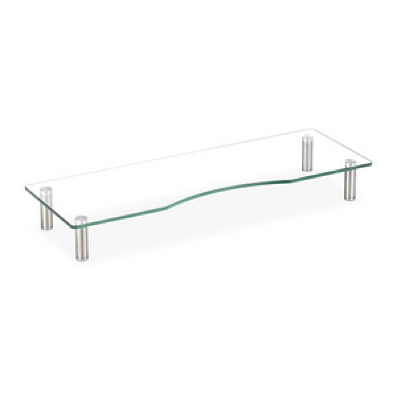 relaxdays Monitorständer silber, transparent – Bild 1 von 10