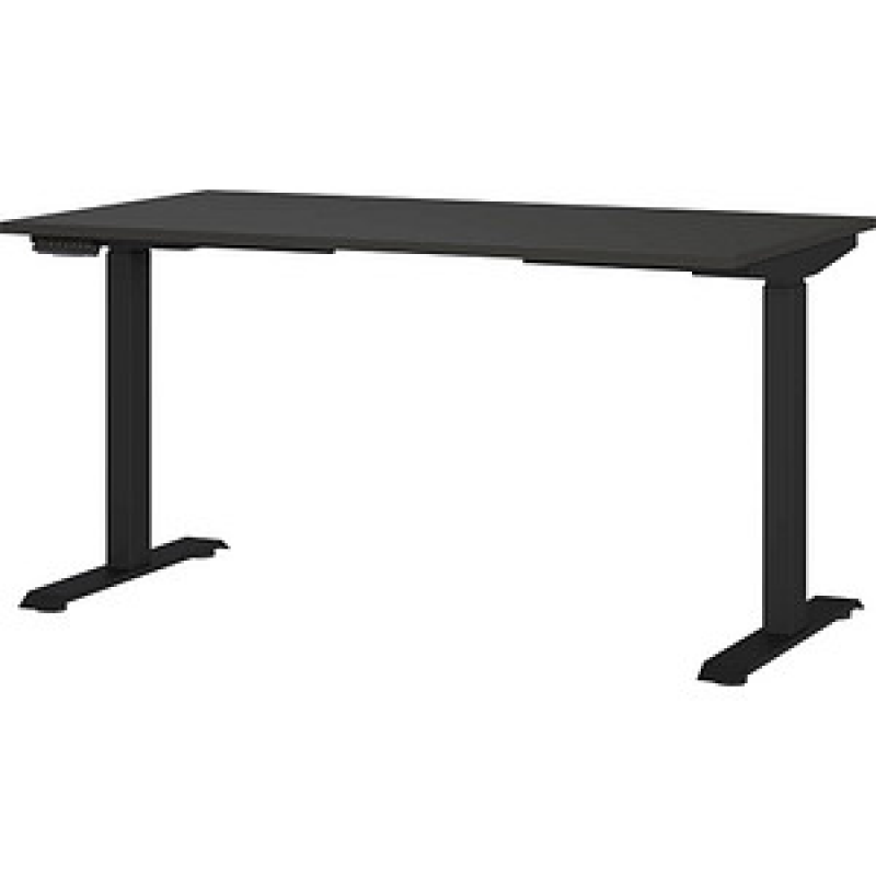 GERMANIA Mailand höhenverstellbarer Schreibtisch grafit rechteckig, T-Fuß-Gestell schwarz 140,0 x 80,0 cm – Bild 1 von 11