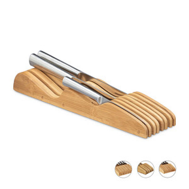 relaxdays XL Messer-Schubladeneinsatz braun 1 St. – Bild 1 von 3